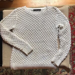 JENNI KAYNE Cashmere Cotton Open Knit Sweater White XS